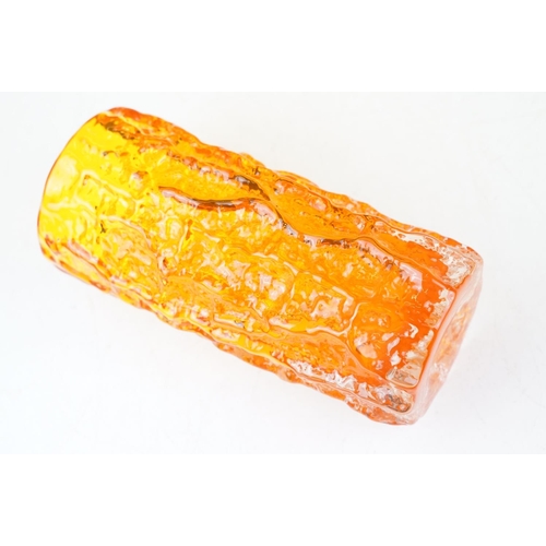 11 - Whitefriars 'textured bark' vase in the tangerine colourway, from Geoffrey Baxter's textured glass r... 