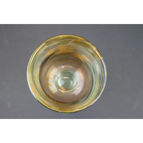 13 - Set of six Mdina glass goblets designed by Michael Harris, circa 1960's, one signed by Michael Harri... 
