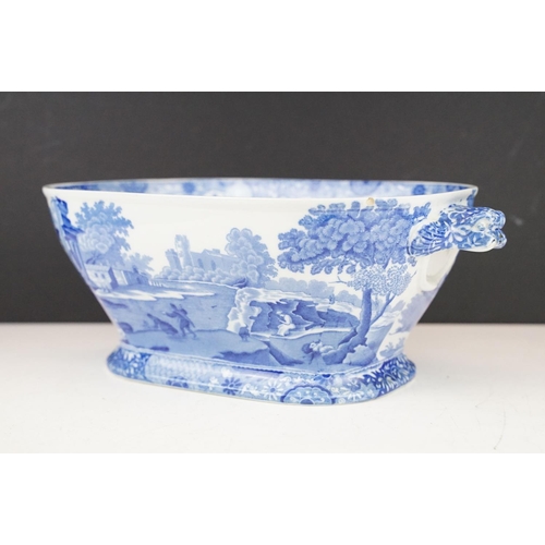 33 - Copeland Spode Italian pattern blue & white tureen and stand / serving dish, plus a Portuguese ceram... 