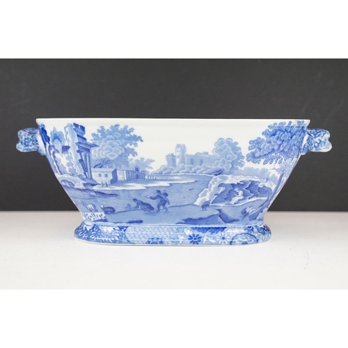 33 - Copeland Spode Italian pattern blue & white tureen and stand / serving dish, plus a Portuguese ceram... 