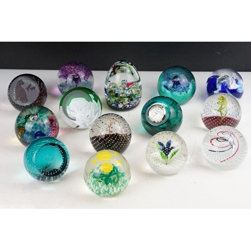 39 - Collection of 14 Caithness glass paperweights to include Mariner, Creatures Great And Small, Wildflo... 