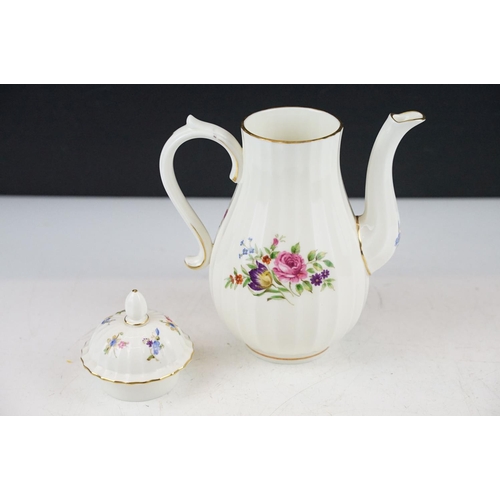 41 - Royal Worcester 'Roanoke' pattern coffee set to include coffee pot, 6 cups & saucers, sugar bowl & m... 