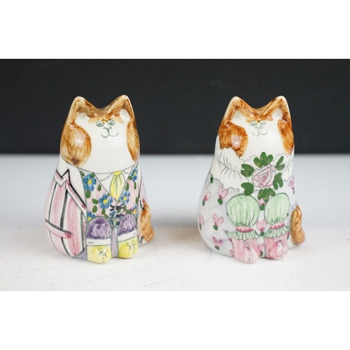 62 - Collection of eight porcelain cat figures from original designs by Joan de Bethel, depicting cats we... 