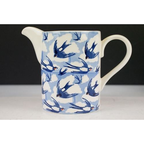 65 - A Emma Bridgewater 13cm 'Swallows in Clouds' straight sided jug (First) together with a Emma Bridgew... 