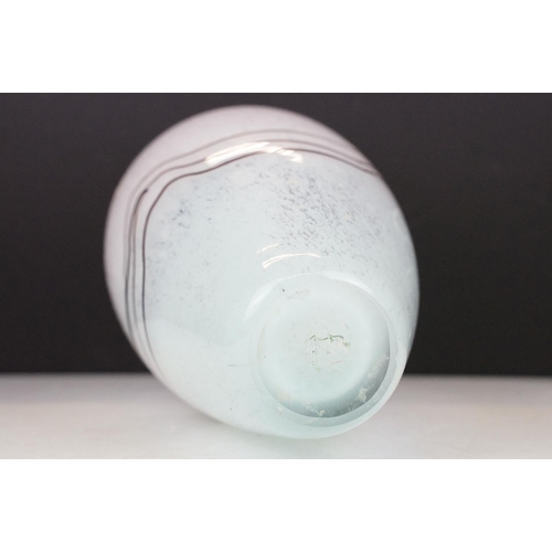 75 - 20th century studio glass vase of tapering form with streaked detail, pontil to base (approx 28.5cm ... 