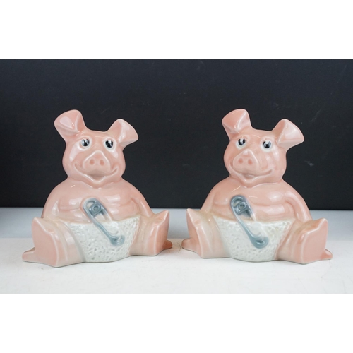 80 - Five Wade NatWest novelty pig piggy banks with rubber stoppers, tallest approx 16cm