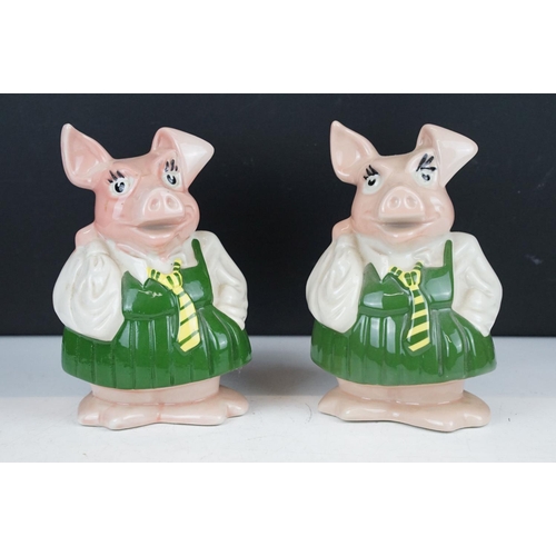 80 - Five Wade NatWest novelty pig piggy banks with rubber stoppers, tallest approx 16cm