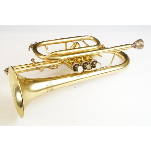 358 - Jupiter JCR-520m brass cornet, with Jupiter 9E mouthpiece