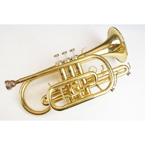 358 - Jupiter JCR-520m brass cornet, with Jupiter 9E mouthpiece