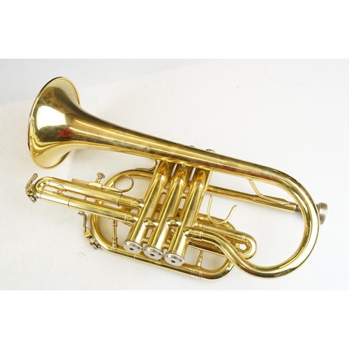 358 - Jupiter JCR-520m brass cornet, with Jupiter 9E mouthpiece