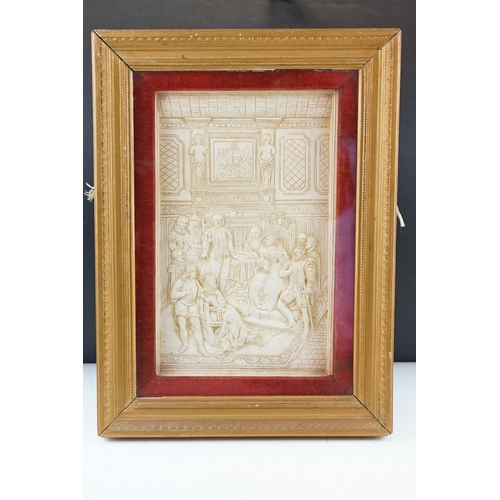 359 - Pair of Framed and Glazed 19th century plaster Plaques in the Renaissance manner, Italian Neo Classi... 