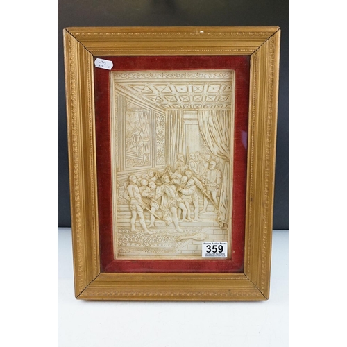 359 - Pair of Framed and Glazed 19th century plaster Plaques in the Renaissance manner, Italian Neo Classi... 