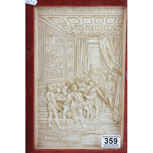 359 - Pair of Framed and Glazed 19th century plaster Plaques in the Renaissance manner, Italian Neo Classi... 