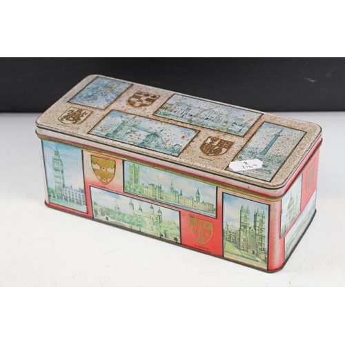 360 - Collection of seven vintage tins to include Fry's and Farrah's Toffee examples