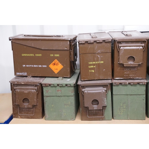 363 - A collection of seventeen British military ammunition boxes.