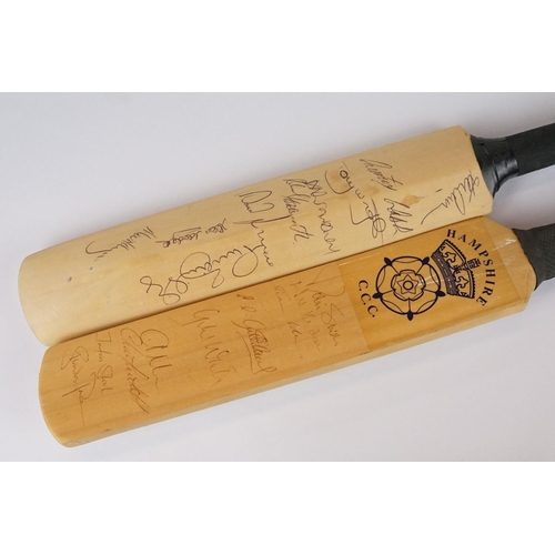 365 - A group of mixed Cricket collectables to include signed miniature cricket bats, autographs, figures.... 