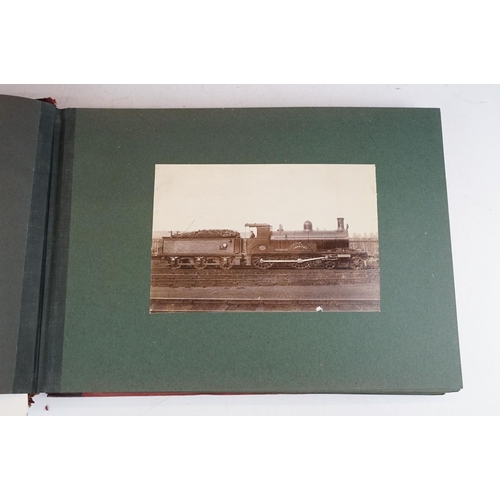 370 - A victorian railway photograph albums c.1890-1900 containing interesting steam train images.