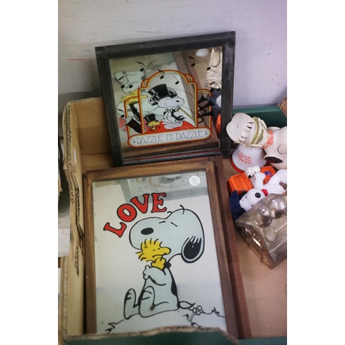 405 - Charles Schultz, Snoopy collection, to include: six mirrors, three silverplated United Feature Syndi... 