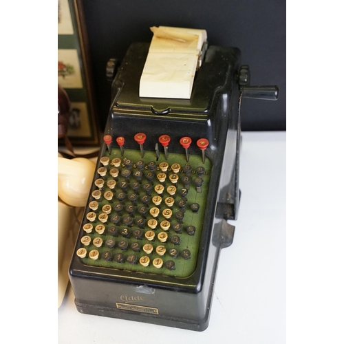 409 - Early 20th century Addo calculator by Bulmer's, Calculators Ltd, London, pair of Regent 10 x 50 coat... 