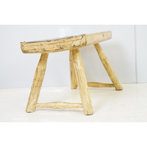 525 - Vintage rustic pine stool