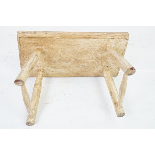 525 - Vintage rustic pine stool