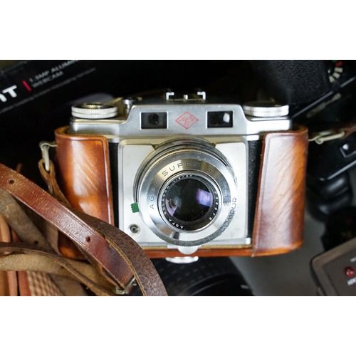 388A - A collection of mixed photographic equipment to include Zenit and Chinon 35mm SLR cameras together w... 