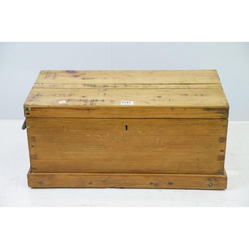 548A - Vintage pine tack box, 29cm high x 63cm wide x 32cm deep