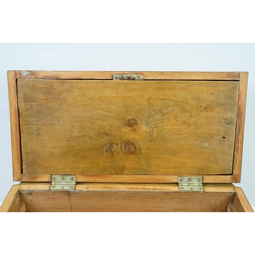 548A - Vintage pine tack box, 29cm high x 63cm wide x 32cm deep