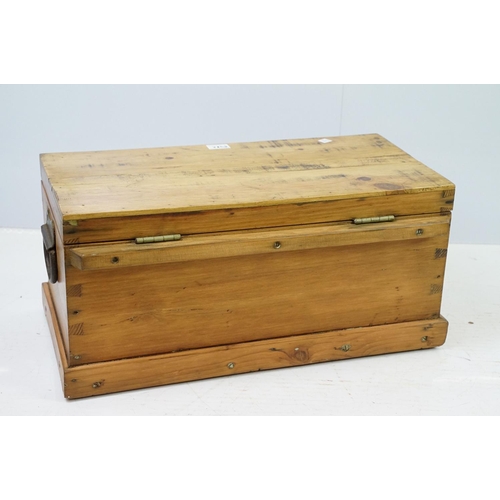 548A - Vintage pine tack box, 29cm high x 63cm wide x 32cm deep