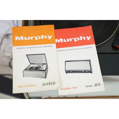 552A - Murphy A851G record player, circa 1960s, on a black metal and plywood stand (approx 66cm H x 54cm W)... 