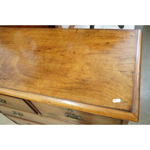 559 - 19th century mahogany chest of two short and two long drawers on bracket feet, 89cm high x 93cm wide... 