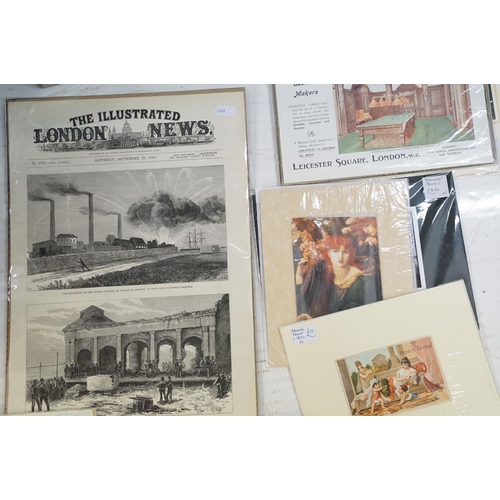 420 - Large collection of prints and photographs in mounts, to include: The Illustrated London News, child... 