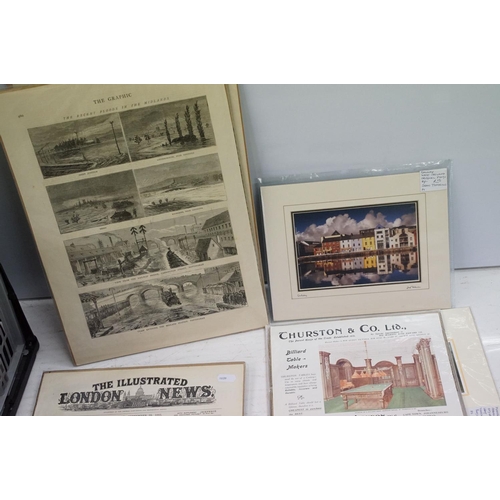 420 - Large collection of prints and photographs in mounts, to include: The Illustrated London News, child... 