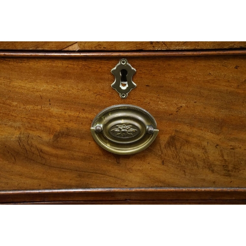 559 - 19th century mahogany chest of two short and two long drawers on bracket feet, 89cm high x 93cm wide... 