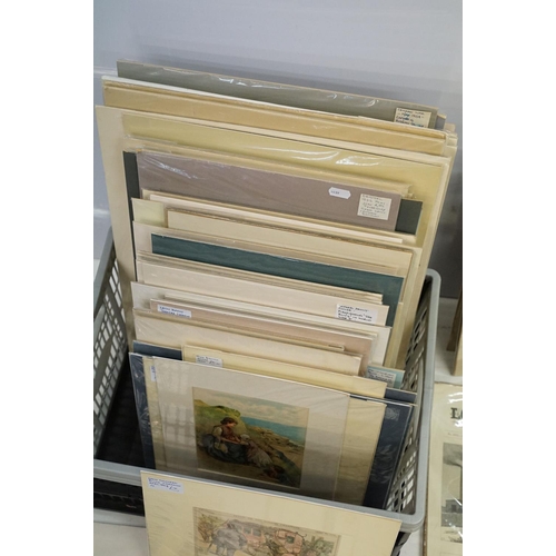 420 - Large collection of prints and photographs in mounts, to include: The Illustrated London News, child... 