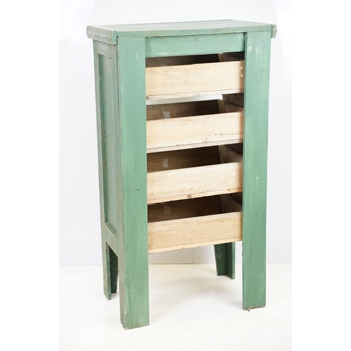 577 - Farmhouse apple and vegetable storage rack with four drawers, 104cm high x 57.5cm wide x 35cm deep