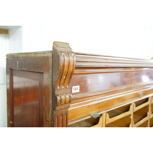 584 - Early 20th century mahogany haberdashery cabinet, with an internal arrangement of forty seven oak dr... 