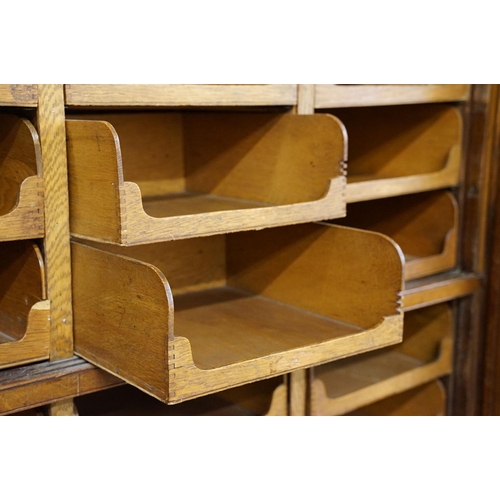 584 - Early 20th century mahogany haberdashery cabinet, with an internal arrangement of forty seven oak dr... 