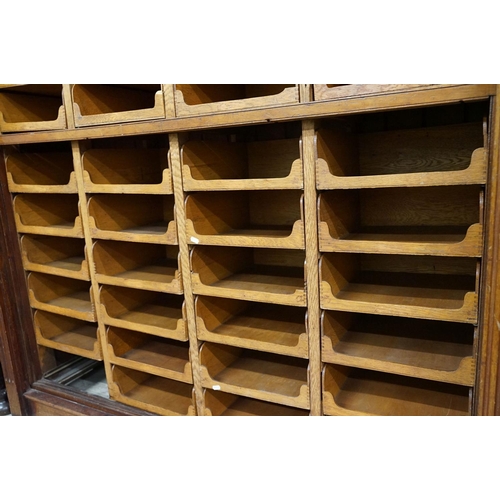 584 - Early 20th century mahogany haberdashery cabinet, with an internal arrangement of forty seven oak dr... 