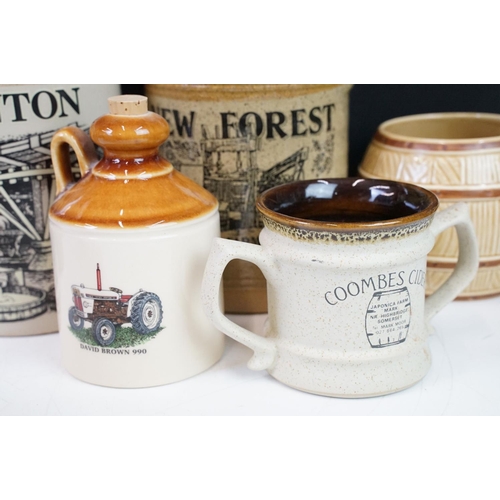 102 - Collection of cider bottles and mugs to include the Taunton cider company, Matthew Clarke, Coombes c... 
