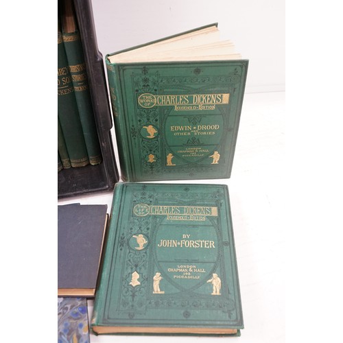 393A - Set of Charles Dickens Household Edition books published by Chapman & Hall London, an album of plate... 