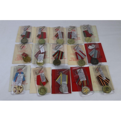 77 - A Group Of Fifteen Full Size Russian / USSR Medals All Issued To The Same Person Alexander Samarin T... 