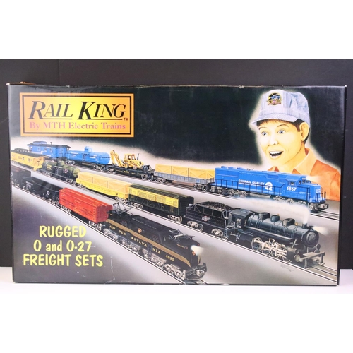 3 - Boxed Rail King by MTH Electric Trains O gauge RK-026 Norfolk & western 0-8-0 Steam Loco Hopper Car ... 