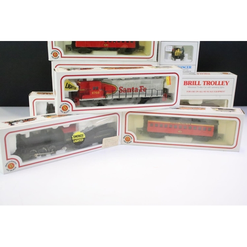 59 - Nine boxed Bachmann 5 HO gauge items to include Jupiter Locomotive, 50614 USRA 0-6-0 & Slope Tender ... 
