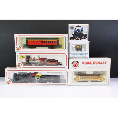 59 - Nine boxed Bachmann 5 HO gauge items to include Jupiter Locomotive, 50614 USRA 0-6-0 & Slope Tender ... 