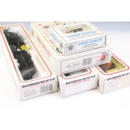 59 - Nine boxed Bachmann 5 HO gauge items to include Jupiter Locomotive, 50614 USRA 0-6-0 & Slope Tender ... 