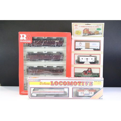 63 - Boxed Life Like HO gauge Deluxe Locomotive plus a boxed Rivarossi RT600227 60' HWT Passenger Car Set... 