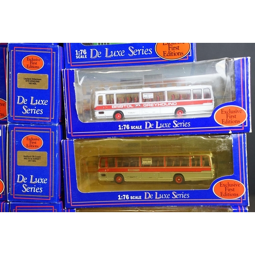 1002 - 37 Boxed 1/76 scale EFE Exclusive First Editions De-Luxe Series diecast model buses, with small ref ... 