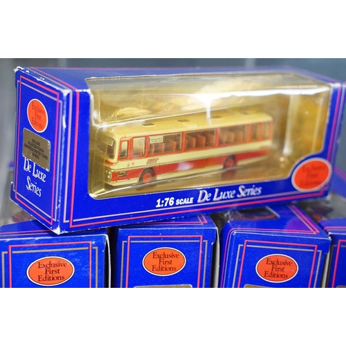 1002 - 37 Boxed 1/76 scale EFE Exclusive First Editions De-Luxe Series diecast model buses, with small ref ... 