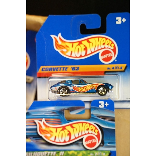 1017 - Around 84 carded Mattel Hot Wheels diecast models featuring Pro Racing 1997 Editions, appearing vg a... 